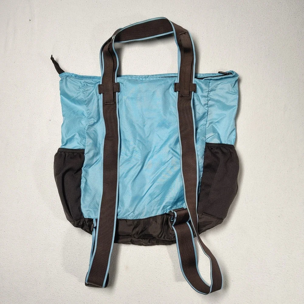 Sherpani Tote Backpack Blue Brown Packable VIA Nylon Lightweight Travel Womens - Picture 8 of 13